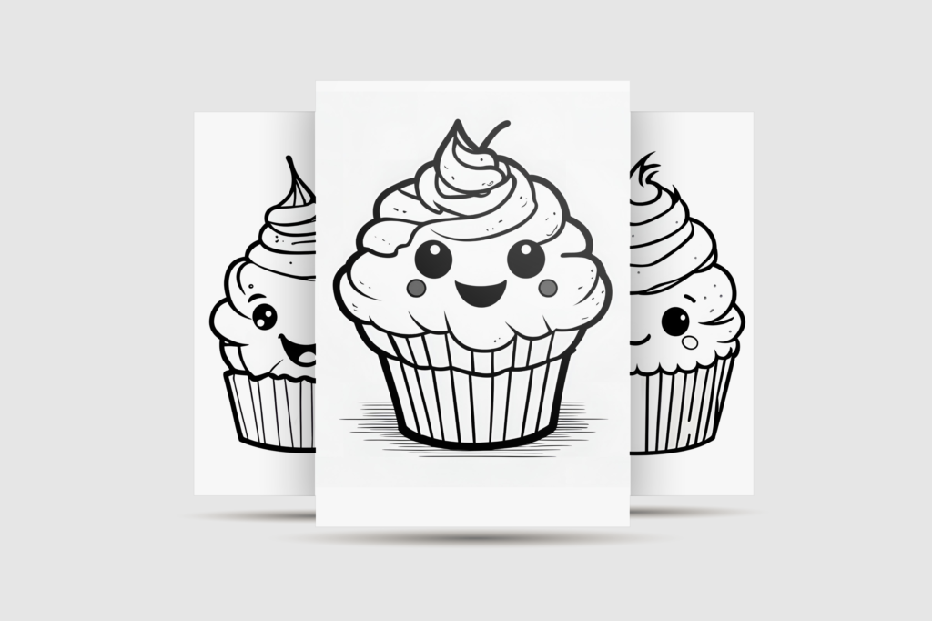 Cupcakes Coloring Book PDF - Colorify® Printable Coloring Books on PDF
