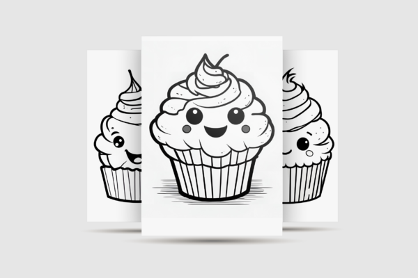 Cupcakes Coloring Pages PDF